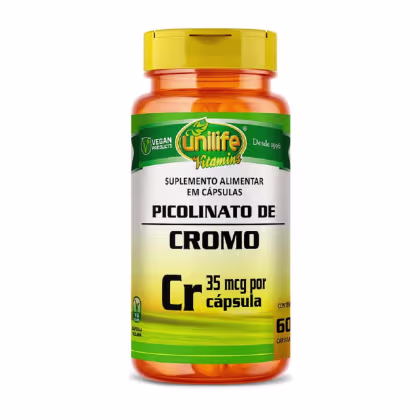 Imagem do produto Suplemento Alimentar Picolinato de Cromo 500mg Unilife 60 Cápsulas