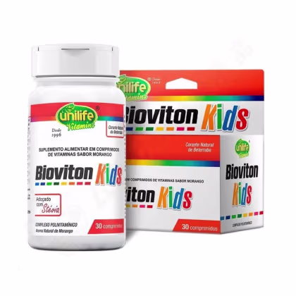 Imagem do produto Suplemento Polivitamínico Bioviton Kids Sabor Morango 30 Comprimidos