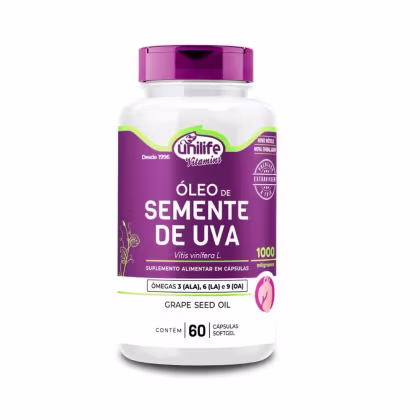 Imagem do produto Suplemento Alimentar Óleo de Semente de Uva 1000mg Unilife 60 Cápsulas Softgel