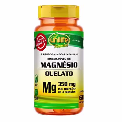 Imagem do produto Suplemento Bisglicinato de Magnésio Quelato 960mg Unilife 60 Cápsulas