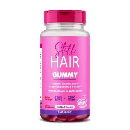 Imagem do produto Suplemento Hair Still Gummy Sabor Morango Unilife 30 Pastilhas de Gomas Mastigáveis