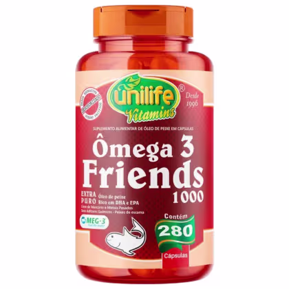 Imagem do produto Suplemento Alimentar Ômega 3 Friends Unilife 280 Cápsulas