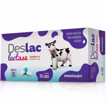 Imagem do produto Suplemento Alimentar Deslac Lactase 10.000 U.FCC Maxinutri 30 Cápsulas
