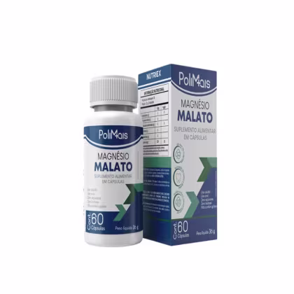 Imagem do produto Suplemento Alimentar Magnésio Malato PoliMais 60 Cápsulas