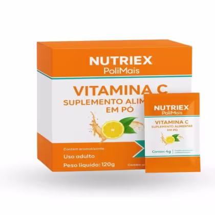 Imagem do produto Suplemento Alimentar Vitamina C PoliMais Sabor Laranja 30 Sachês De 4g