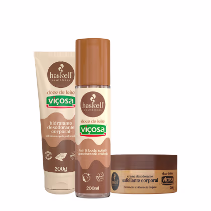 Imagem do produto Kit Haskell Doce de Leite Viçosa Hidratante Esfoliante Body Splash (3 produtos)