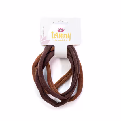 Imagem do produto Elástico Meia Grande Tons Marrom Pacote 12x4 Unidades - Terumy Acessórios