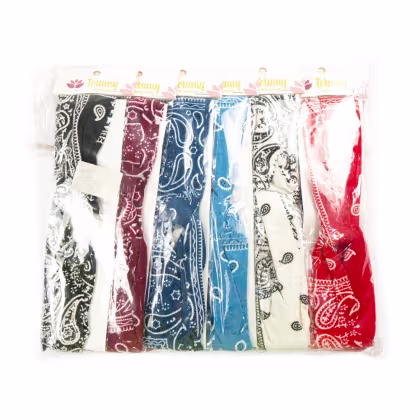 Imagem do produto Faixa Turbante Cabelo Estampa Bandana Colorida Pacote 12x1 Unidade - Terumy Acessórios