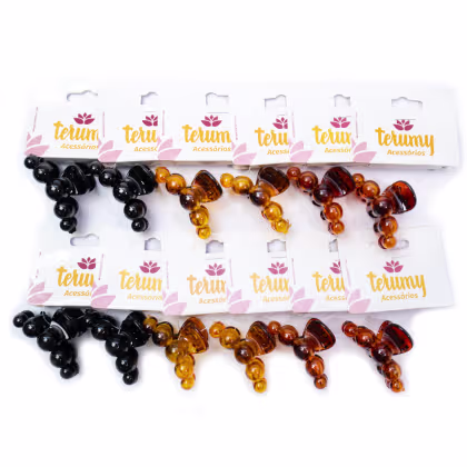 Imagem do produto Piranha De Bolinhas Preto E Tons De Marrom 12X1 Unidade - Terumy Acessórios