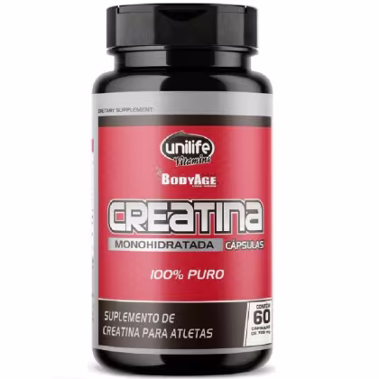 Imagem do produto Suplemento Alimentar Creatina Monohidratada 100% Puro BodyAge Unilife 60 Cápsulas
