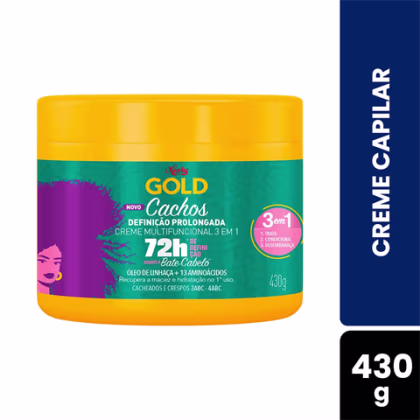 Imagem do produto Creme Multifuncional 3 Em 1 Niely Gold Cachos Definição Prolongada Com 430g