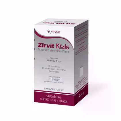 Imagem do produto Suplemento Alimentar Líquido Arese Zirvit Kids Sabor Tutti-Frutti 150ml