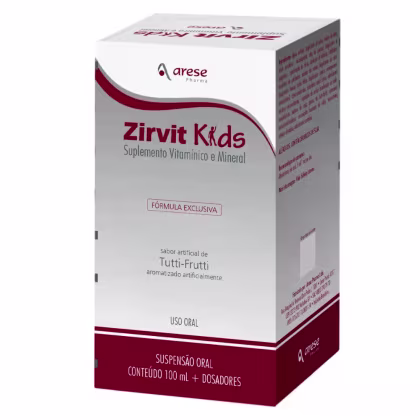 Imagem do produto Suplemento Alimentar Líquido Arese Zirvit Kids Sabor Tutti-Frutti 100ml