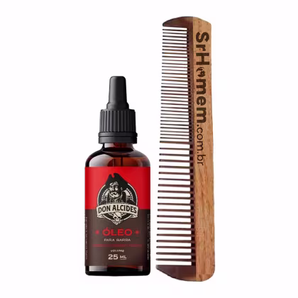 Imagem do produto Kit Óleo Para Barba Barba Negra e Pente Duplo Don Alcides