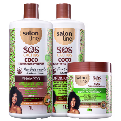 Imagem do produto Kit Salon Line S.O.S Cachos Coco Triplo (3 Produtos)