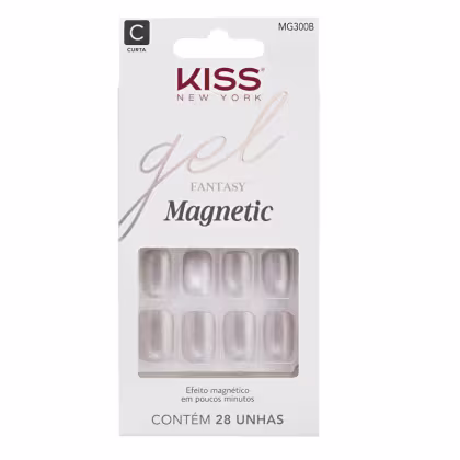 Imagem do produto Kiss New York Fantasy Magnetic Nail Curta Crystal - Unhas Postiças em Gel (28 Unidades)