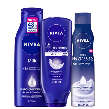 Imagem do produto Kit NIVEA Milk Hidratação Trio (3 Produtos)