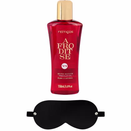 Imagem do produto Afroditse - Kit óleo Massageador Deslizante Suave e Venda Tapa Olho