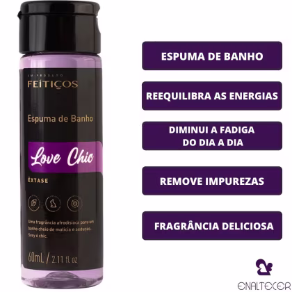 Imagem do produto Love Chic - Kit Espuma e Sais de Banho Espumante Banheira Hidromassagem