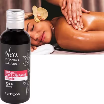 Imagem do produto Kit Óleo De Massagem Corporal E Espuma E Sal Banho Morango
