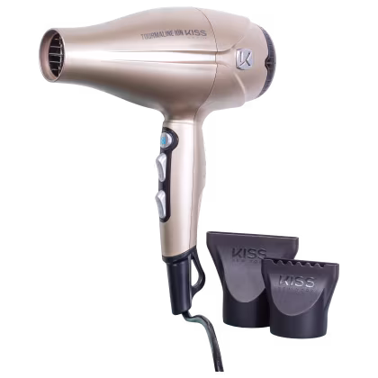 Imagem do produto Kiss New York Tourmaline Ion 127V Dourado - Secador de Cabelo