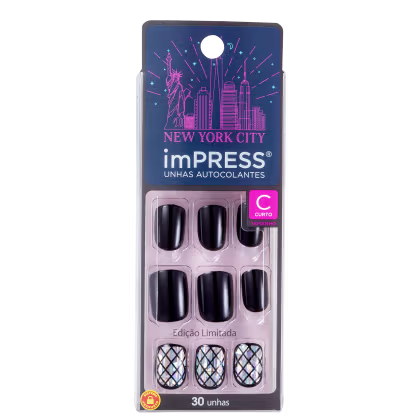 Imagem do produto Kiss New York imPRESS Curtas Manhattan - Unhas Postiças Autocolantes (30 Unidades)