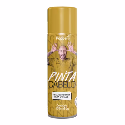 Tinta Capilar Temporária Popper Pinta Cabelo Neymar Jr. Dourado, 150ml.