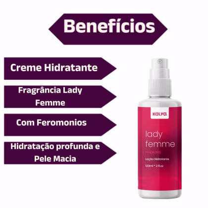Imagem do produto Hidratante Loção lady Femme Perfume Sedução Feromonios Kalya