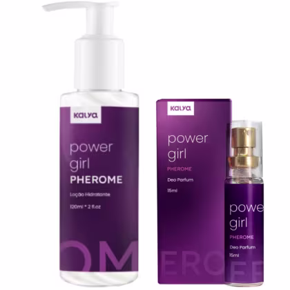 Imagem do produto Kit Power Girl Loção e Perfume Pherome Feromonios Sedução Feminino Kalya