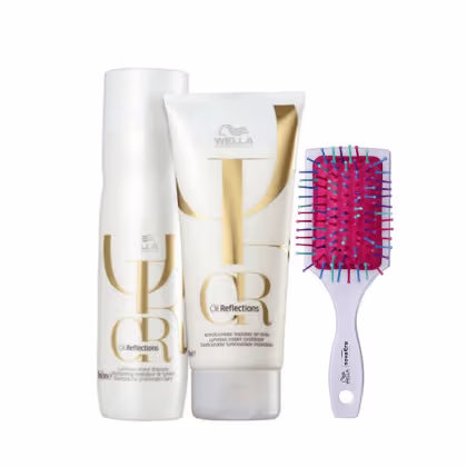 Imagem do produto Kit Wella Professionals Oil Reflections Home Duo + Escova (3 Produtos)