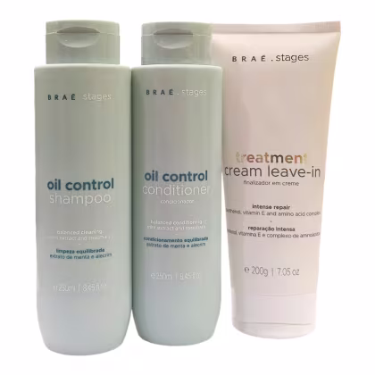 Kit Braé Stages Oil Control + Treatment Triplo com 3 Produtos