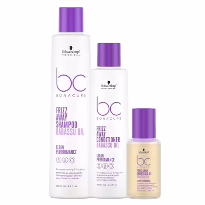 Imagem do produto Kit Schwarzkopf Bc Frizz Away - Shampoo 250ml + Condicionador 200ml + Smoothing Oil 50ml