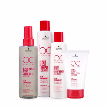 Imagem do produto Kit Schwarzkopf Bc Repair Rescue - Shampoo 250ml + Condicionador 200ml + Sealed Ends 100ml + Spray Conditioner 200ml