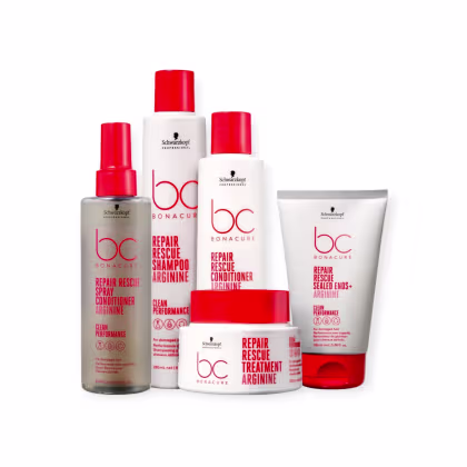 Imagem do produto Kit Schwarzkopf Bc Repair Rescue - Shampoo 250ml + Condicionador 200ml + Máscara 200ml + Spray Conditioner 200ml + Sealed Ends 100ml