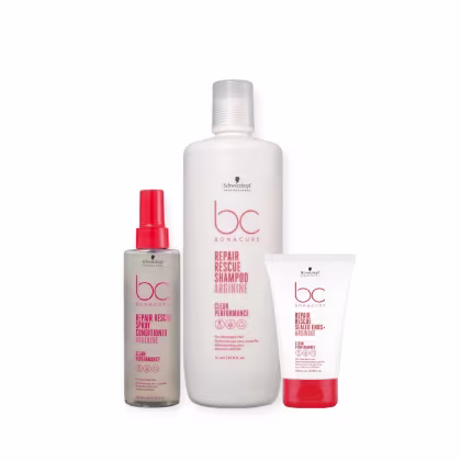 Imagem do produto Kit Schwarzkopf Bc Repair Rescue - Shampoo 1L + Spray Conditioner 200ml + Sealed Ends 100ml