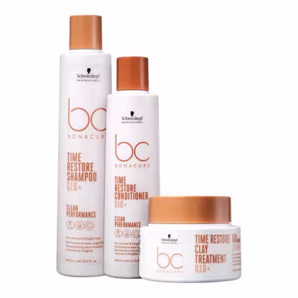 Imagem do produto Kit Schwarzkopf Bc Time Restore Q10+ - Shampoo 250ml + Condicionador 200ml + Máscara 200ml