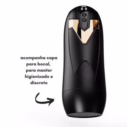 Imagem do produto Masturbador Masculino Vai e Vem Vibração e Aquecimento 29cm x 12cm 9 Intensidades Silicone Recarregável Discreto