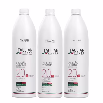 Imagem do produto Itallian Color 3 Emulsão Oxidante 20 Volumes 1L – Profissional (3 Emulsão)