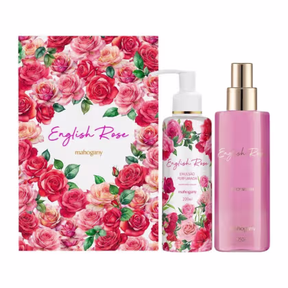 Imagem do produto Kit English Rose Sabonete Líquido e Body Splash Mahogany