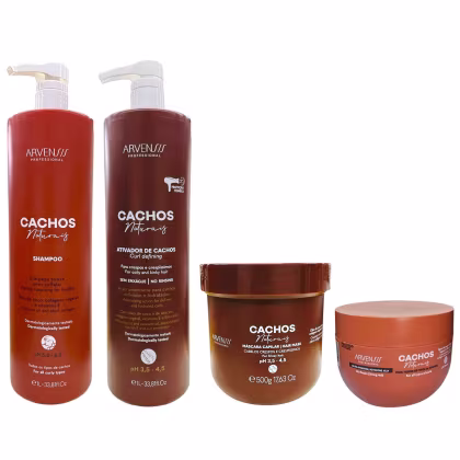 Imagem do produto Kit Arvensis Professional Cachos Naturais - Shampoo 1L + Ativador De Cachos Crespos 1L + Máscara Crespos 500g + Geleia Ativadora 250g