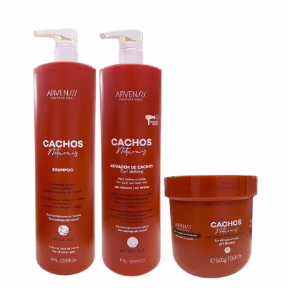 Imagem do produto Kit Arvensis Professional Cachos Naturais - Shampoo 1L + Ativador De Cachos 1L + Geleia Ativadora 500g
