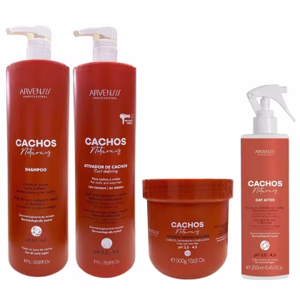 Imagem do produto Kit Arvensis Professional Cachos Naturais - Shampoo 1L + Ativador De Cachos 1L + Máscara 500g + Day After 250ml
