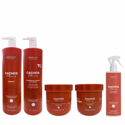Imagem do produto Kit Arvensis Professional Cachos Naturais - Shampoo 1L + Ativador De Cachos 1L + Máscara 500g + Geleia 500g + Day After 250ml