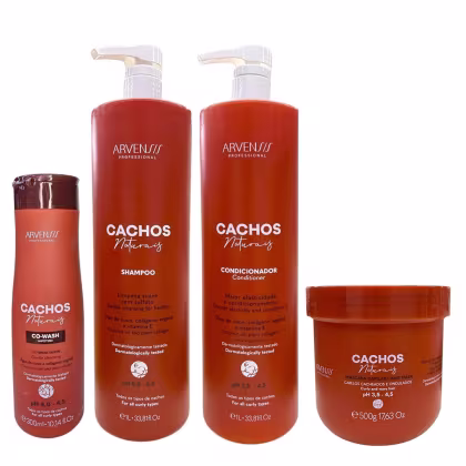 Imagem do produto Kit Arvensis Professional Cachos Naturais - Shampoo 1L + Condicionador 1L + Máscara 500g + Co-Wash 300ml