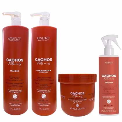 Imagem do produto Kit Arvensis Professional Cachos Naturais - Shampoo 1L + Condicionador 1L + Máscara 500g + Day After 250ml
