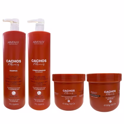 Imagem do produto Kit Arvensis Professional Cachos Naturais - Shampoo 1L + Condicionador 1L + Máscara 500g + Geleia Ativadora 500g