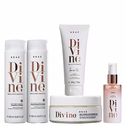 Imagem do produto Kit Braé Divine - Shampoo 250ml + Condicionador 250ml + Máscara 200g + Leave-in 200g + Sérum 60ml