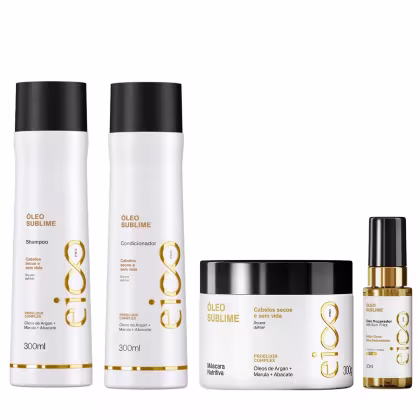 Imagem do produto Kit Eico Pro Óleo Sublime - Shampoo 300ml + Condicionador 300ml + Máscara 300g + Óleo 30ml