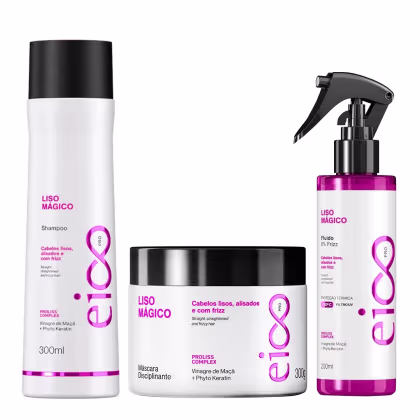 Imagem do produto Eico Pro Liso Mágico - Shampoo 300ml + Máscara 300g + Fluído 200ml