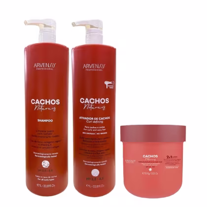 Imagem do produto Kit Arvensis Cachos Naturais - Shampoo 1L + Ativador de Cachos 1L + Máscara 2x1 500g